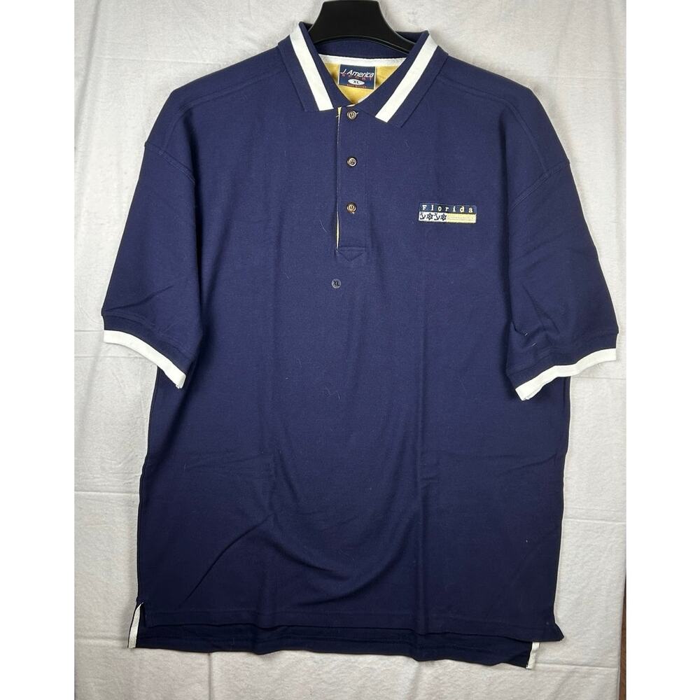 NWT J. America Sport Florida Souvenir Polo – Navy Blue – Men’s XL – 100% Cotton - Picture 2 of 8